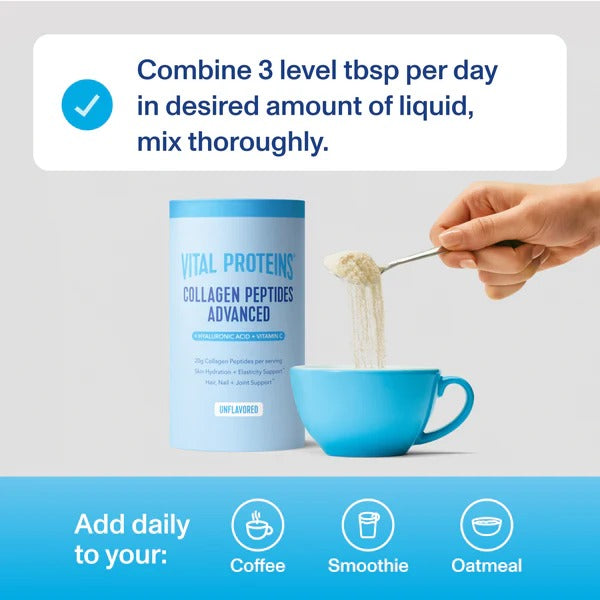 Collagen Peptides Advanced Hyaluronic Acid & Vitamin C 20oz + Free Gift Bundle